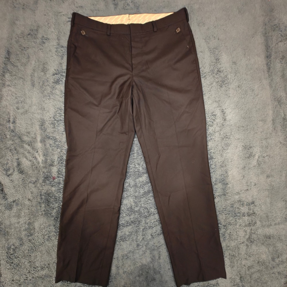 Brooks Brothers Black Fleece Thom Browne Wool Trousers BB2 Black Button Fly Pant